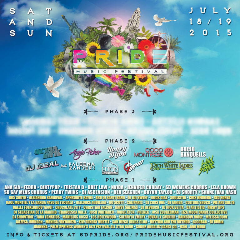 Pride Music Festival Lineup Phase 2 San Diego Pride