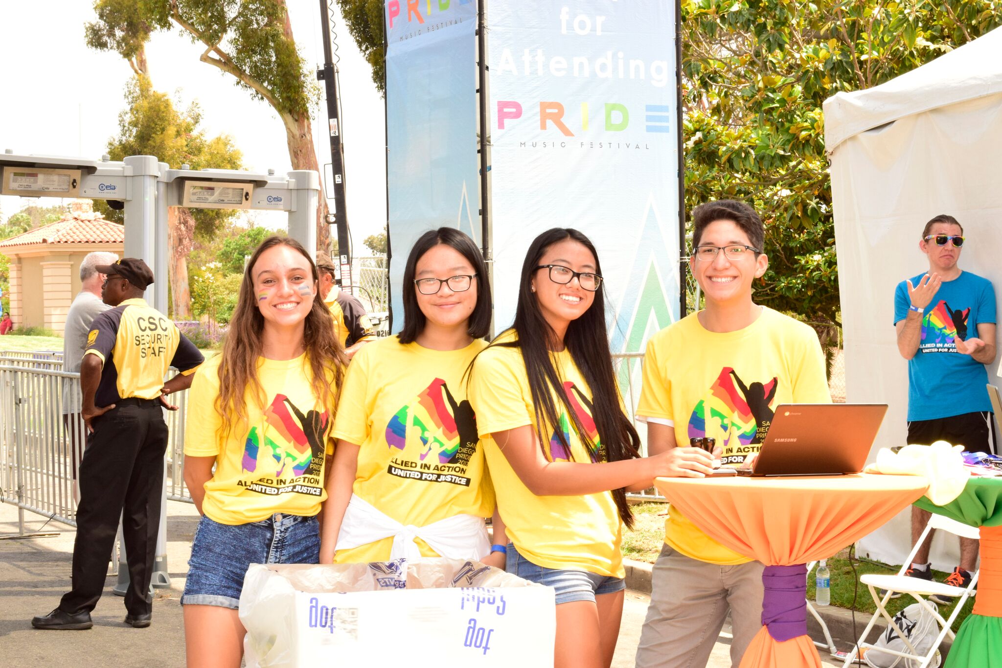 Volunteers at the Pride Festival