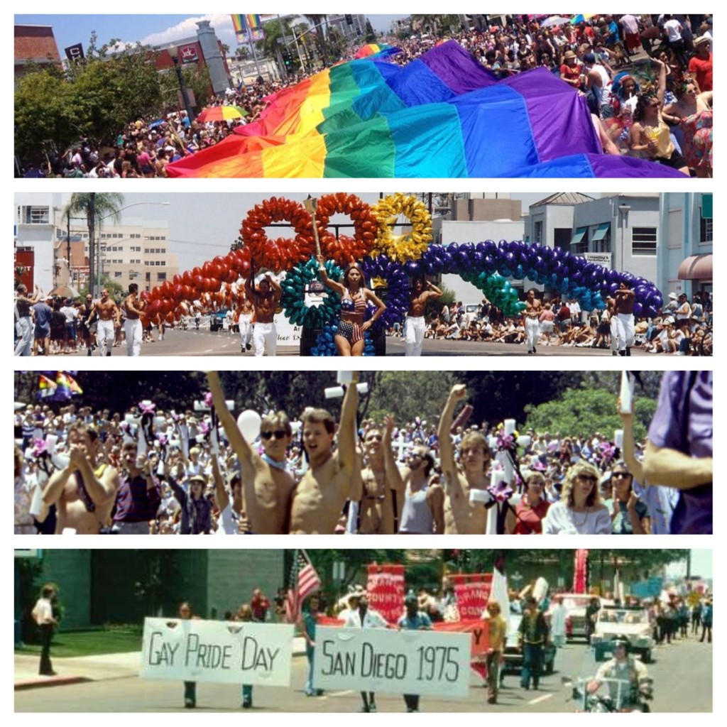 Collage of San Diego Pride History pictures