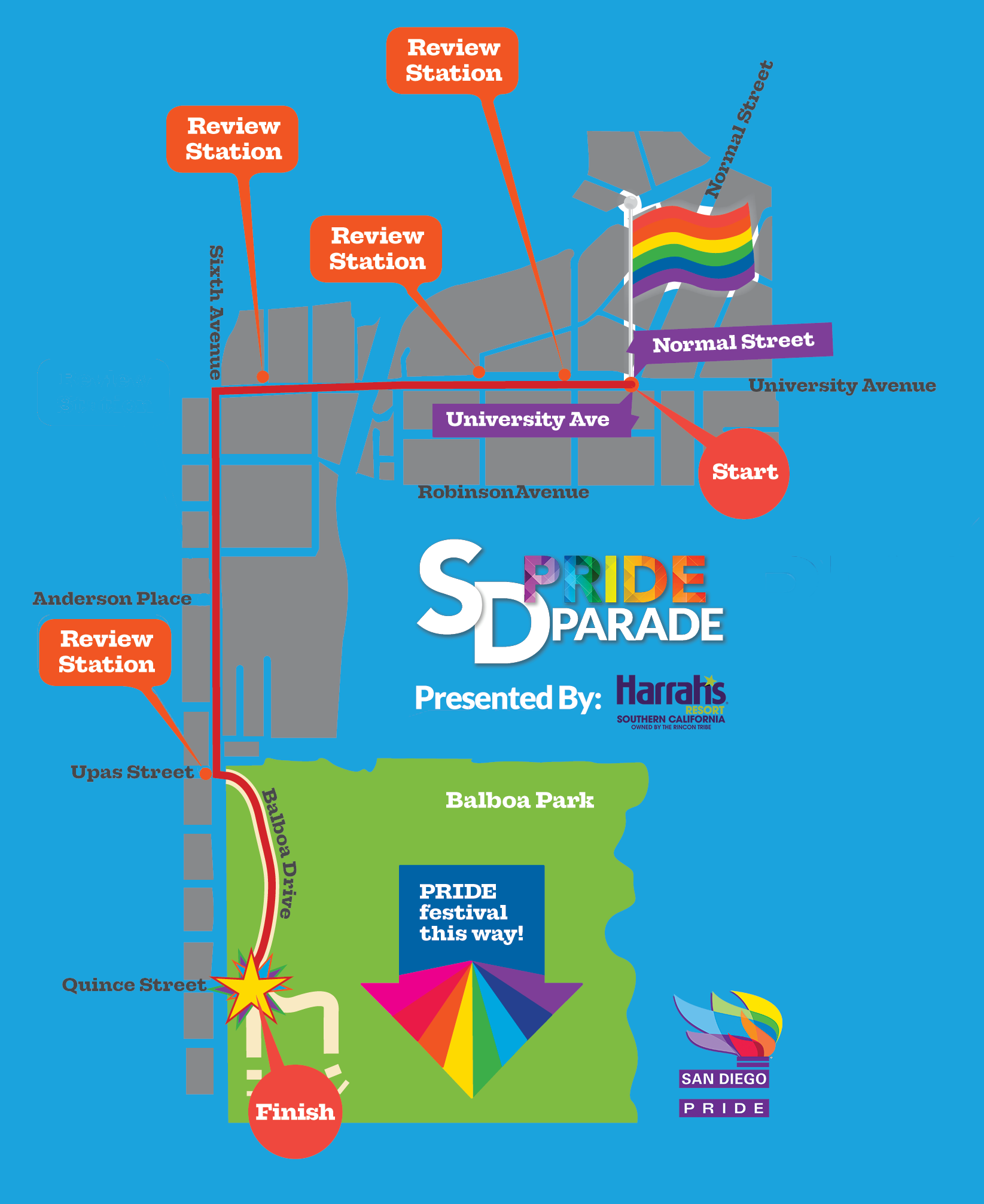 san diego gay pride parade route