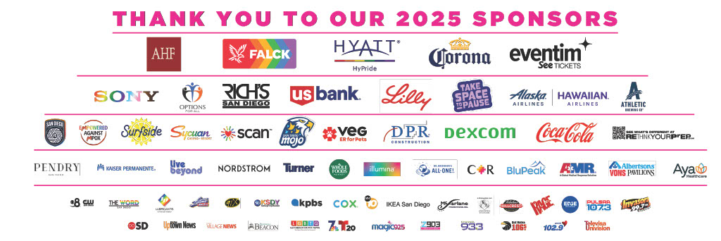 San Diego Pride Sponsor Logos