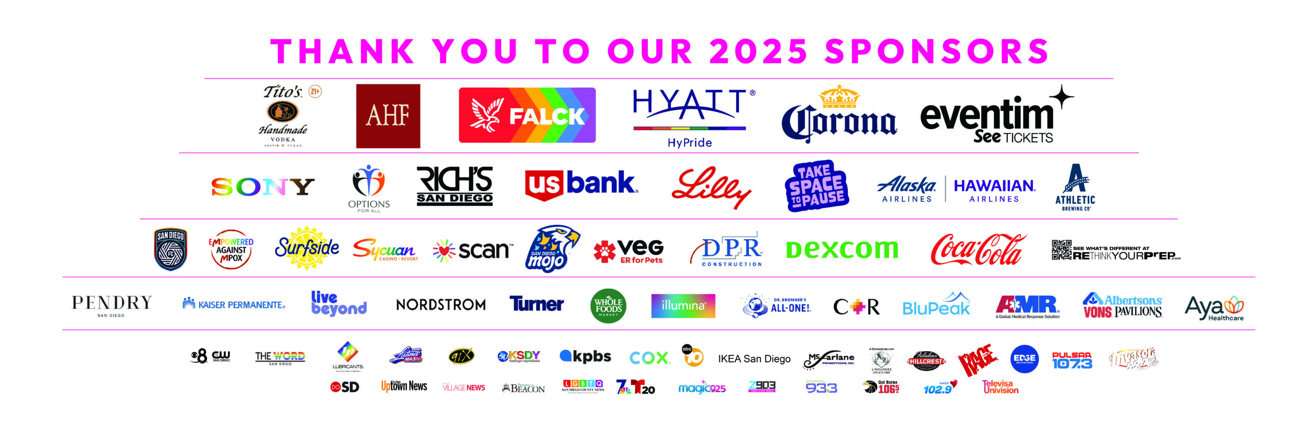 San Diego Pride Sponsor Logos