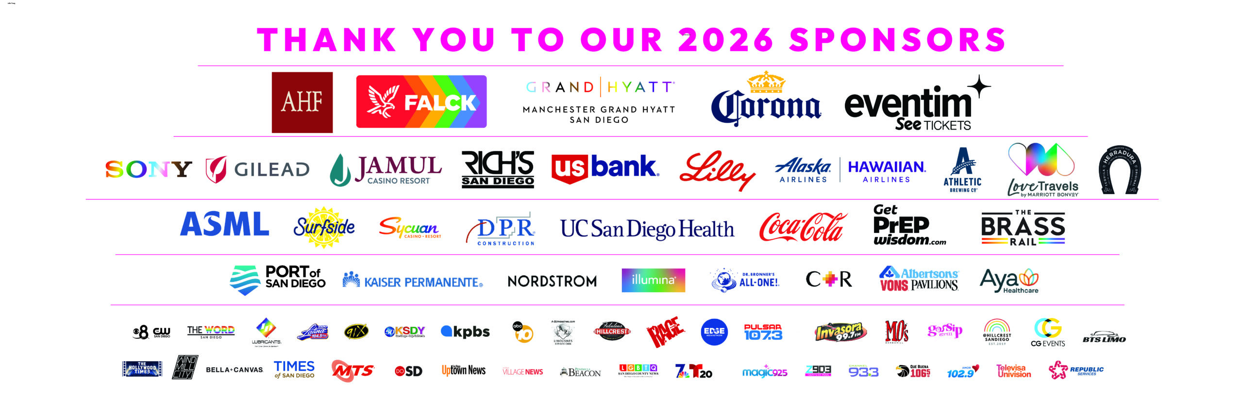 San Diego Pride Sponsor Logos